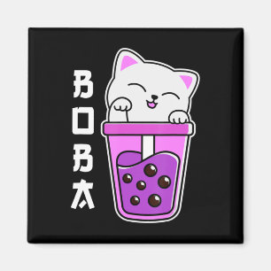 Cat Boba Anime Bubble Tea Neko Girls Kawaii Girls  Magnet