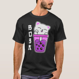 Cat Boba Anime Bubble Tea Neko Girls Kawaii Girls T-Shirt