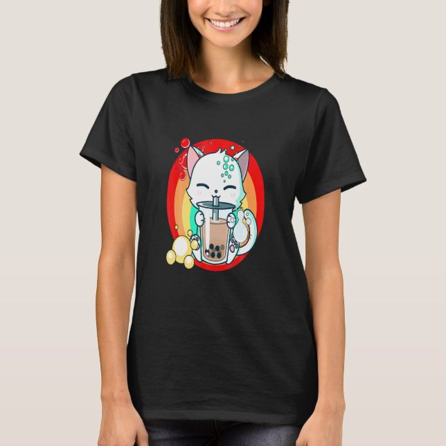 Cat Boba Bubble Ea T-Shirt (Front)