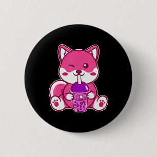 Cat Boba Cute Bubble Tea Anime Neko Kawaii for Gir 6 Cm Round Badge