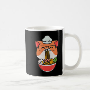 cat boba eat ramen anime kawaii neko cat eating ra coffee mug