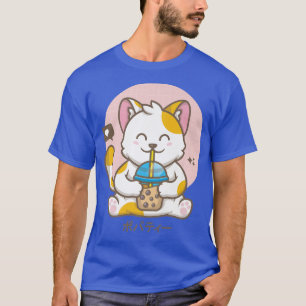 Cat Boba Tea Anime Kawaii Neko Aesthetic Japanese T-Shirt