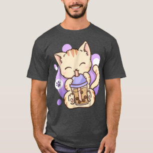 Cat Boba Tea Bubble Tea Anime Kawaii Neko for Girl T-Shirt