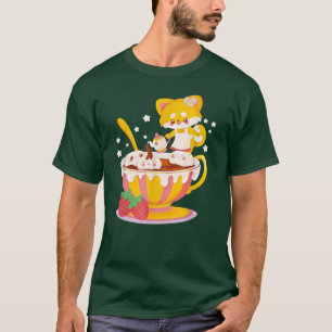 Cat Boba Tea Bubble Tea Anime Kawaii Neko for Girl T-Shirt