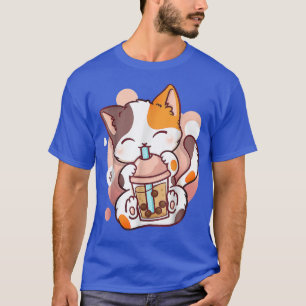 Cat Boba Tea Bubble Tea Anime Kawaii Neko for Girl T-Shirt