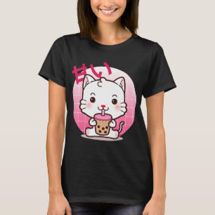 Cat Boba Tea Bubble Tea Anime Kawaii Neko Gift Gir T-Shirt