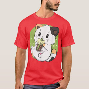 Cat Boba Tea Bubble Tea Anime Kawaii Neko Japanese T-Shirt