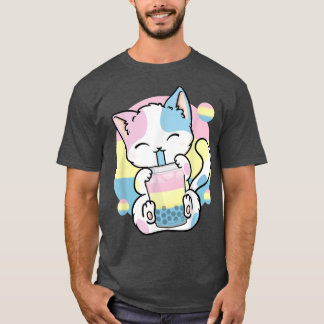 Cat Boba Tea Bubble Tea Anime Kawaii Neko Panseual T-Shirt