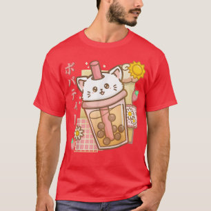 Cat Boba Tea Bubble Tea Anime Kawaii Neko Shirt Ca