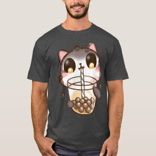 Cat Boba Tea Bubble Tea Anime Kawaii Neko  T-Shirt
