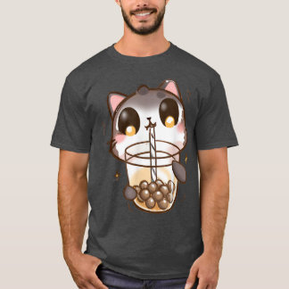 Cat Boba Tea Bubble Tea Anime Kawaii Neko  T-Shirt