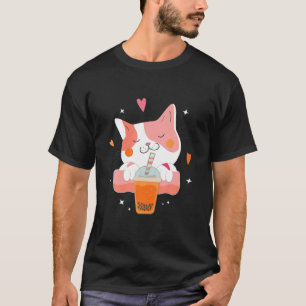 Cat Boba Tea Bubble Tea Kawaii Anime Japanese Neko T-Shirt