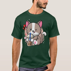 Cat Boba Tea Bubble Tea Kawaii Anime Japanese Neko T-Shirt