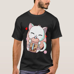 Cat Boba Tea Bubble Tea Kawaii Anime Japanese Neko T-Shirt