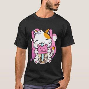 Cat Boba Tea Kawaii Anime Funny Gifts For Men Wome T-Shirt