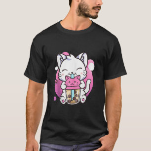 Cat Boba Tea Kawaii Anime Kitten Gifts For Men Wom T-Shirt