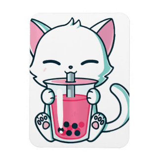 Cat Boba Tea Refrigerator Magnet