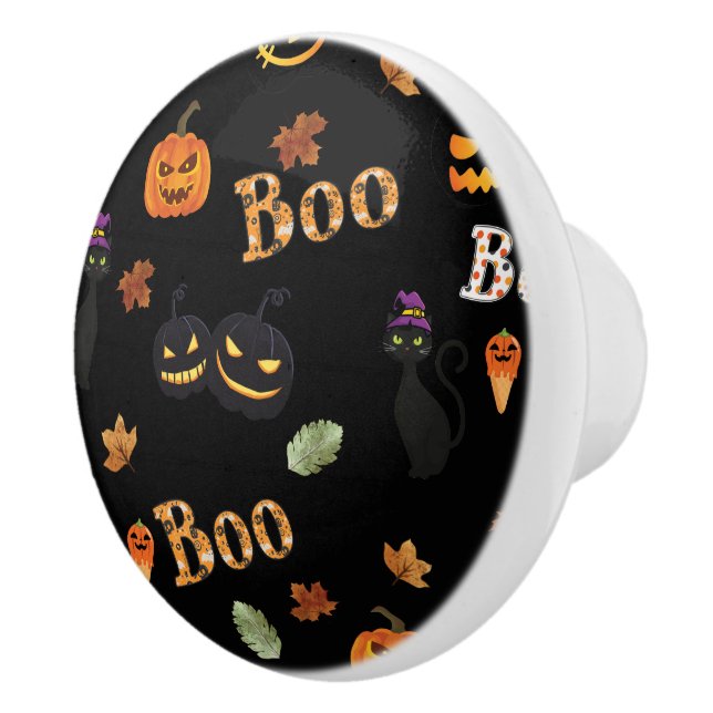 Cat Boo Halloween Ceramic Knob (Right)