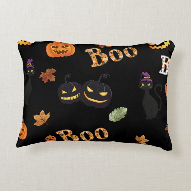 Cat Boo Halloween Decorative Cushion (Back)