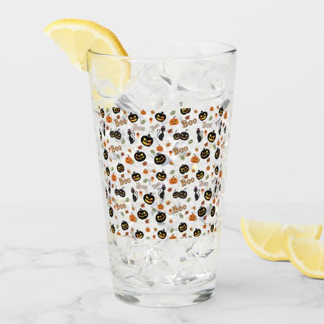 Cat Boo Halloween Glass (Front Ice)