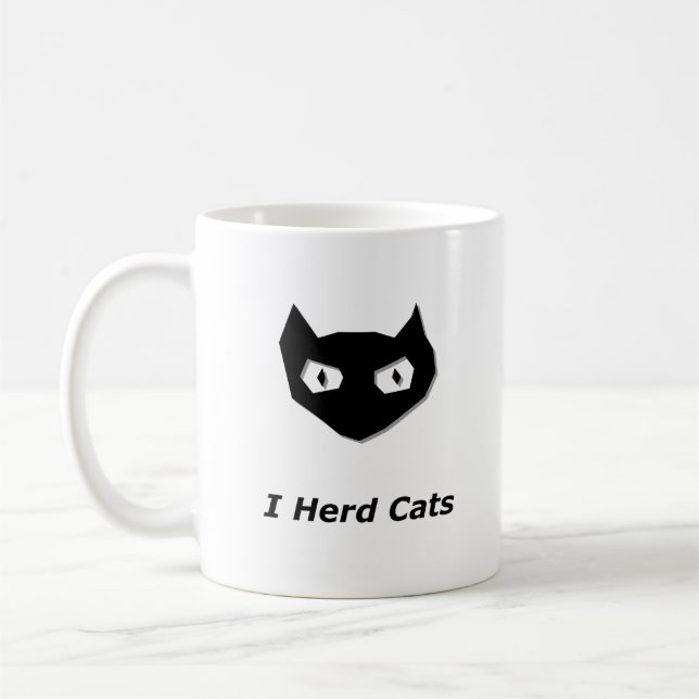 Cat Boo I Herd Cats Coffee Mug (Left)