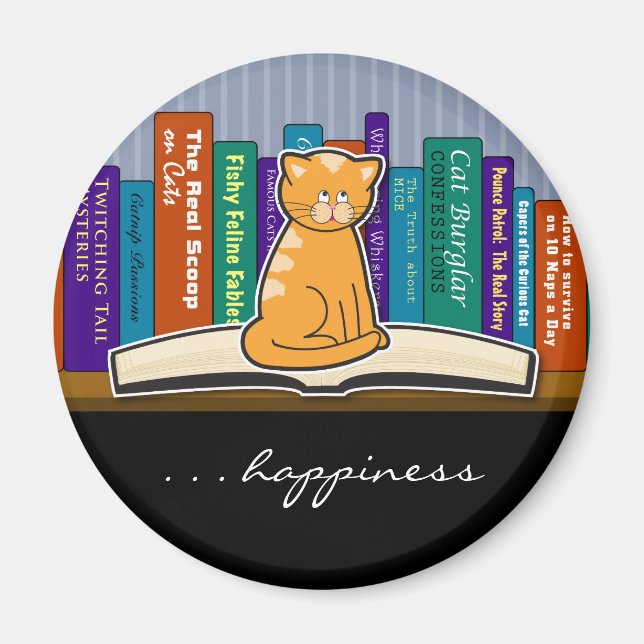 Cat Book Buddy Magnet (Front)