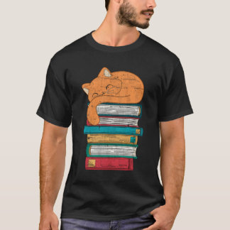 Cat Book Reading T-Shirt