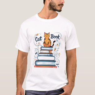 Cat Book T-Shirt – Books & Cats    Reading Shirt