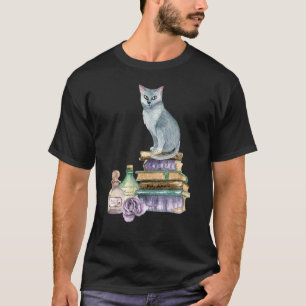 Cat Books Librarian Women's Book   Teacher T-Shirt