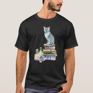 Cat Books Librarian Women's Book Teacher T-Shirt
