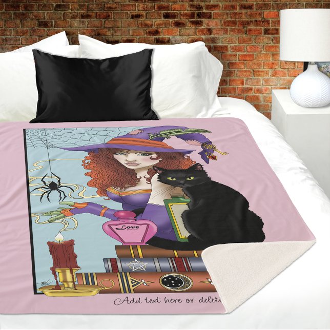 Cat Books Witch Potions Sherpa Blanket (Creator Uploaded)