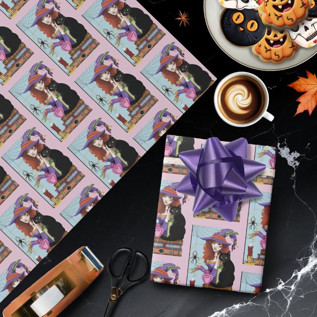 Cat Books Witch Potions Wrapping Paper (Creator Uploaded)