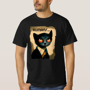 Cat Bored By Humans Art For Cat Lover T-Shirt