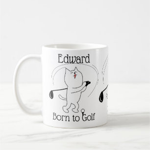 Cat Born to Golf Coffee Mug