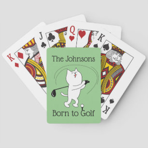 Cat Born to Golf Playing Cards