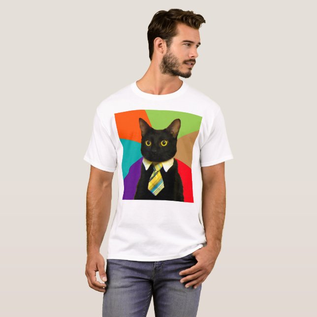 Cat-boss in tie T-Shirt (Front Full)