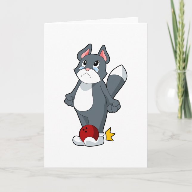 Cat Bowling Bowling ball Card (Front)