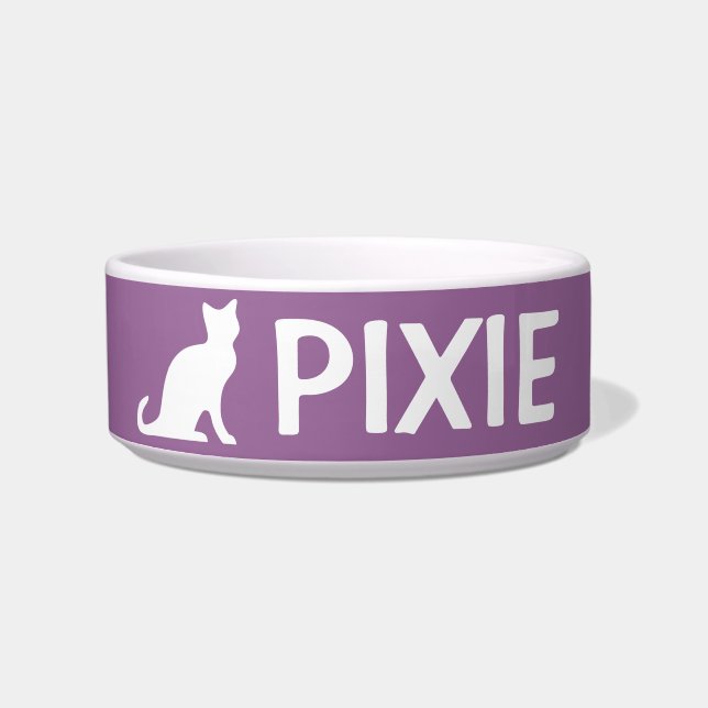Cat bowls with custom pet name and colour (Front)