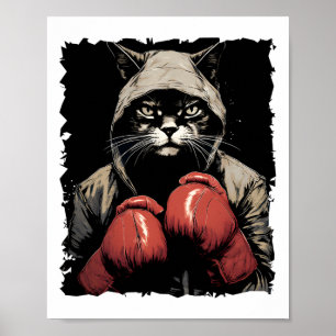 Cat Boxing With Gloves And Uniform Cat Boxer Poster