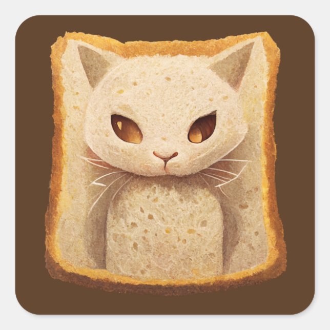 Cat Bread 01 Square Sticker (Front)