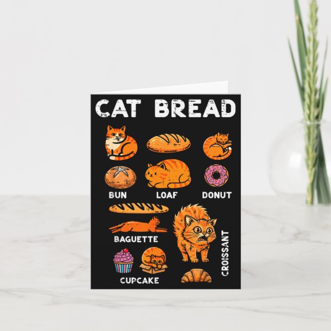 Cat Bread Bun Loaf Cute Kitten Kitty Food Pun Wome Card (Front)