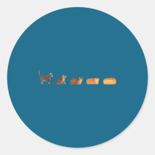 Cat bread loaf evolution funny cat mum cute kitten classic round sticker