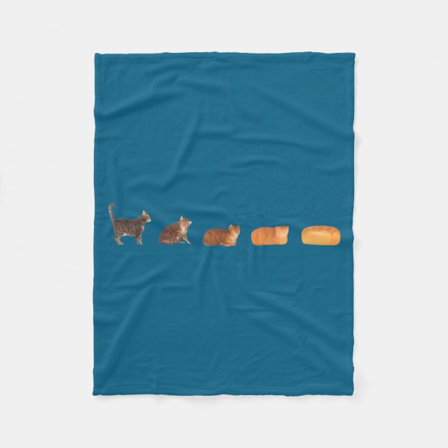 Cat bread loaf evolution funny cat mum cute kitten fleece blanket (Front)
