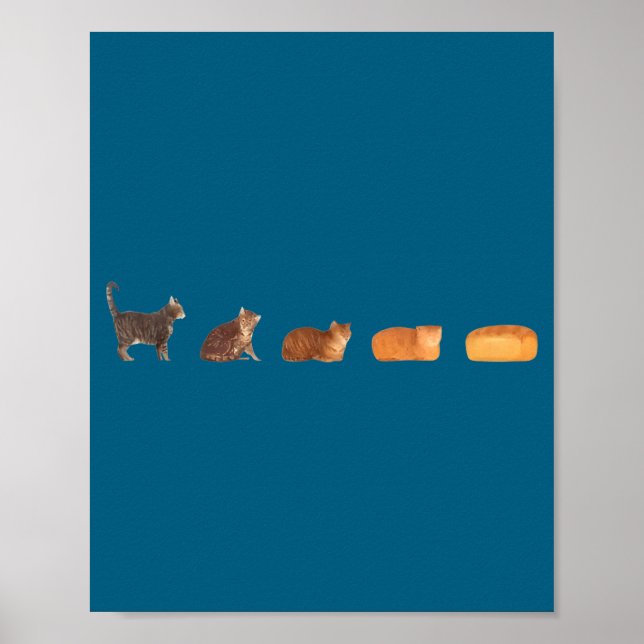 Cat bread loaf evolution funny cat mum cute kitten poster (Front)