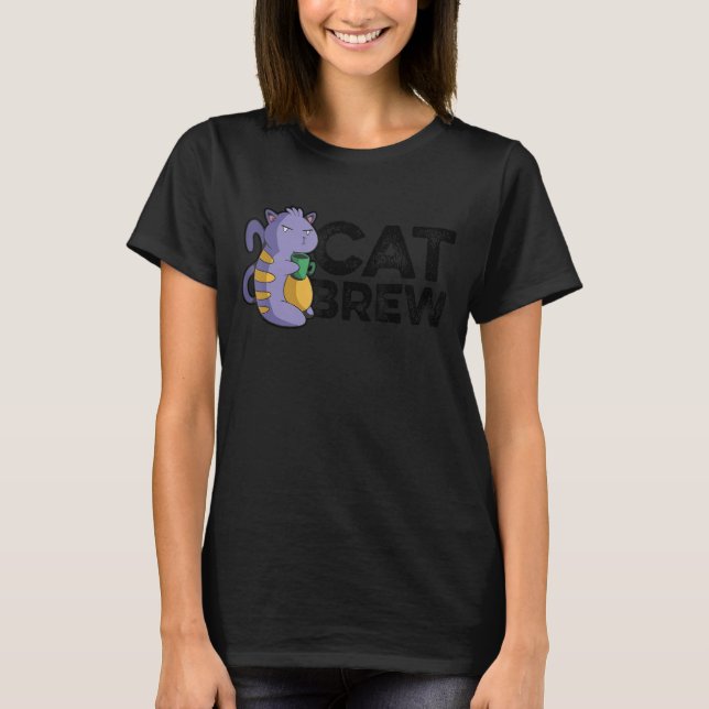 Cat Brew Graphic Homebrewing Winemaking Brewery Cr T-Shirt (Front)