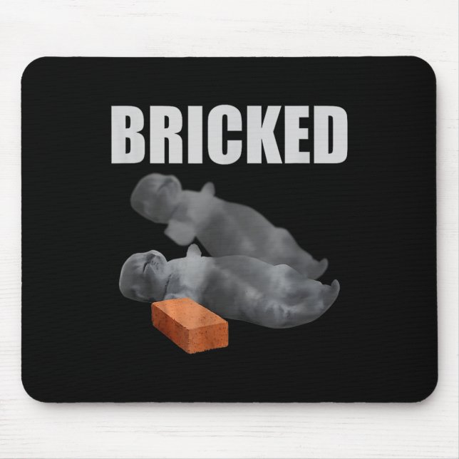 Cat Bricked Funny Knocked Out Meme Silly Cats Sayi Mouse Pad (Front)