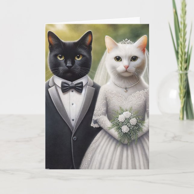 Cat Bride and Groom Card (Front)