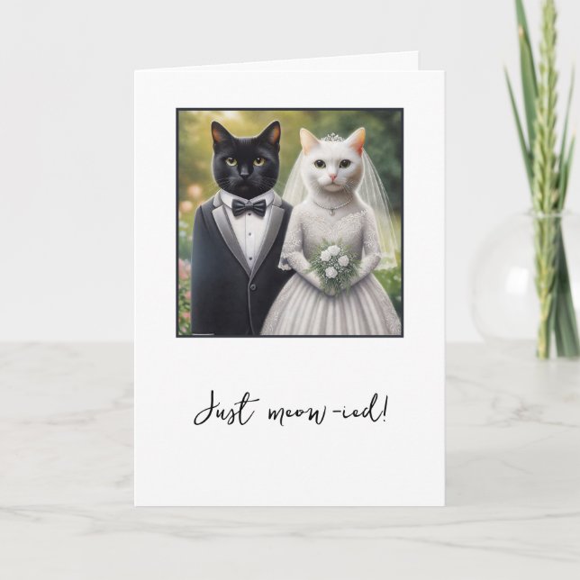 Cat Bride and Groom Congrats Card (Front)