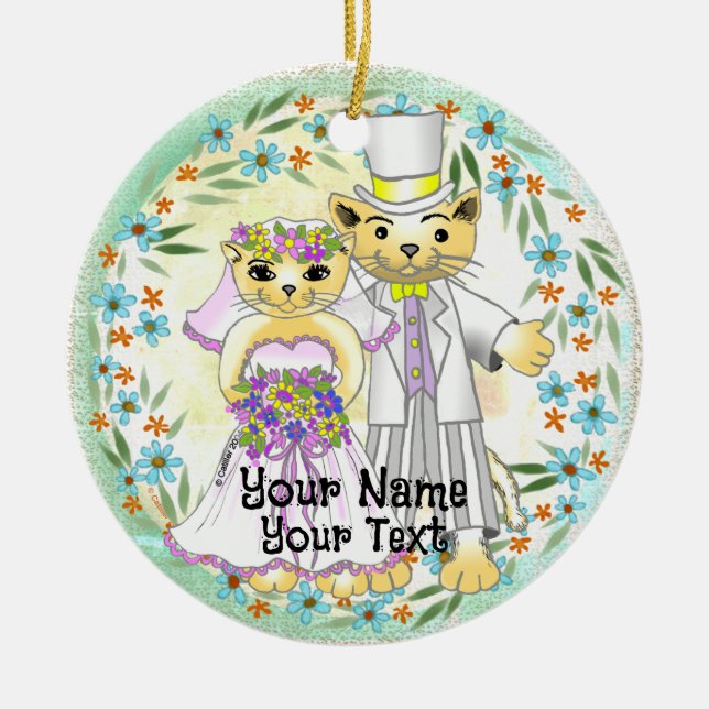 Cat Bride and Groom  Ornament (Front)