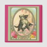 Cat Bride and Groom Wedding Day Magnet<br><div class="desc">Vintage image of Bride and Groom cats complete with bouquet,  veil and top hat. A sweet vintage image to share.</div>